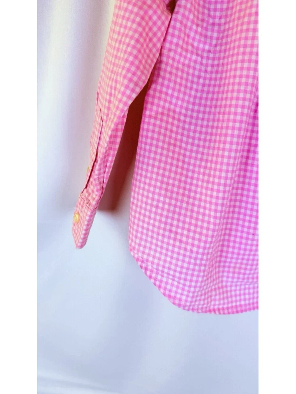 Ralph Lauren Polo 2T Pink Checked Long Sleeve Button Down Shirt Stretchy Preppy
